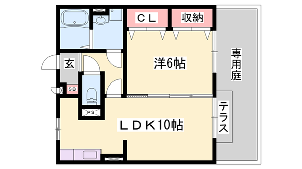 英賀保駅 徒歩8分 1階の物件間取画像